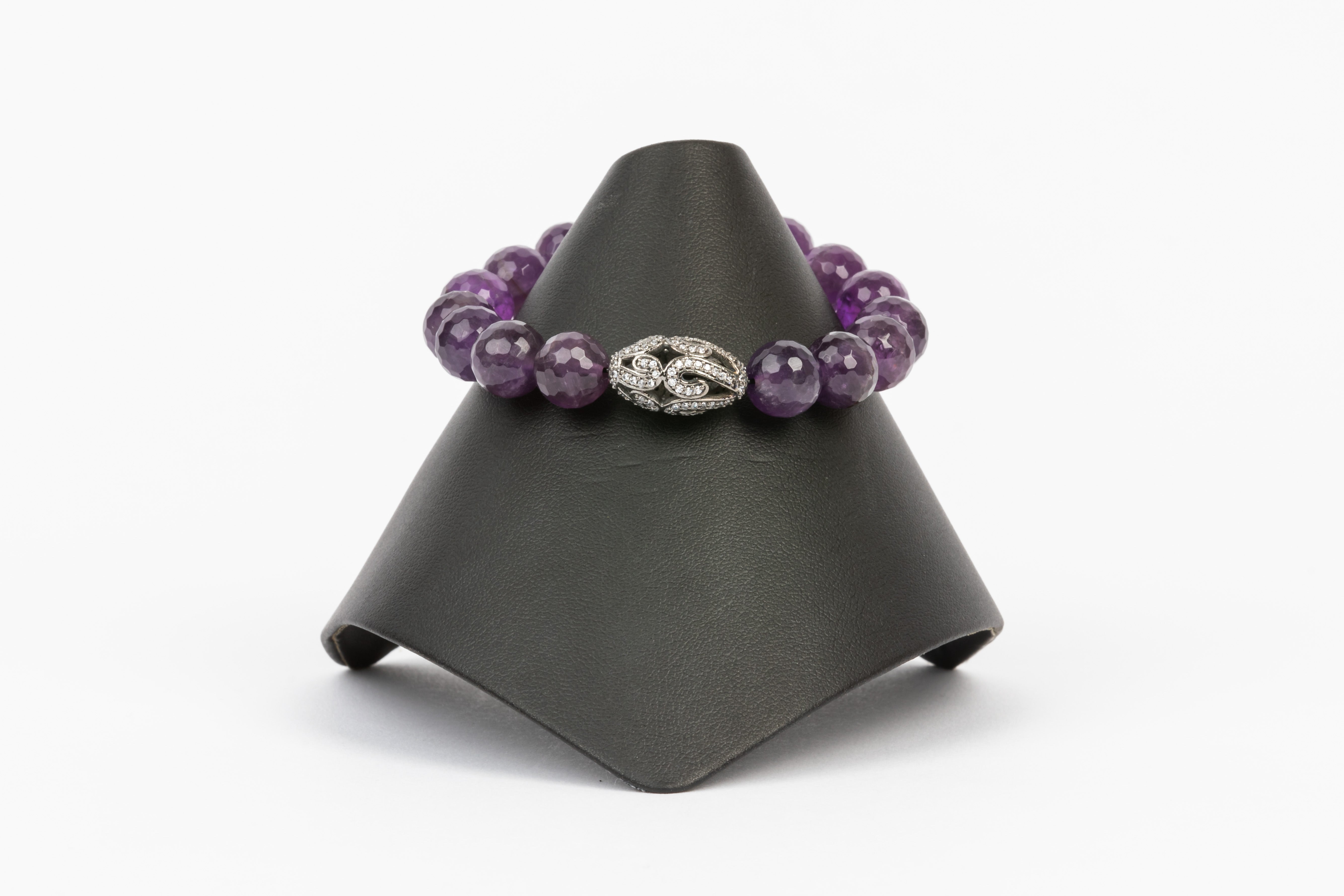 White Topaz, Amethyst Bracelet