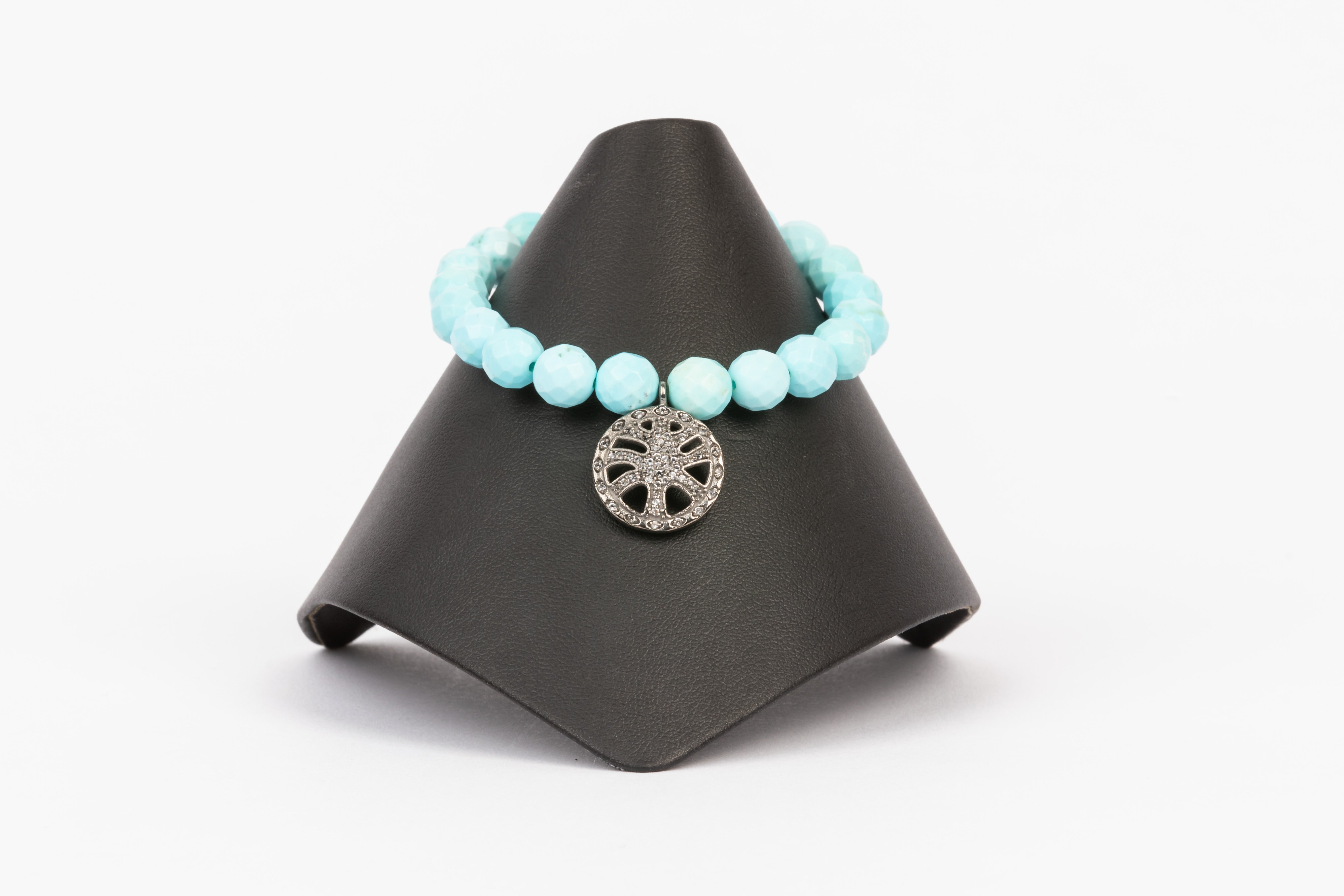 White Topaz , Turquoise Bracelet