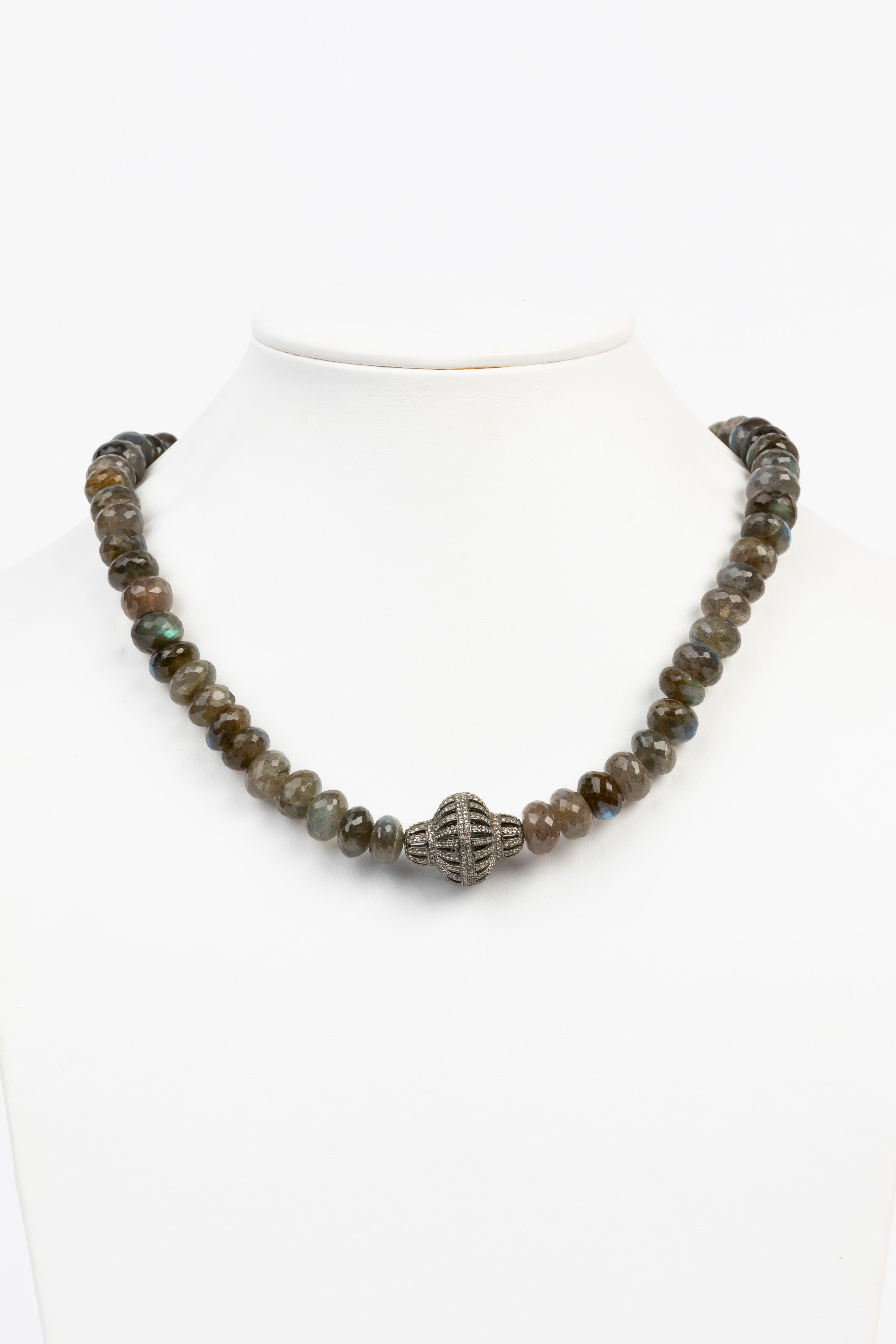Labradorite , White Topaz Necklace