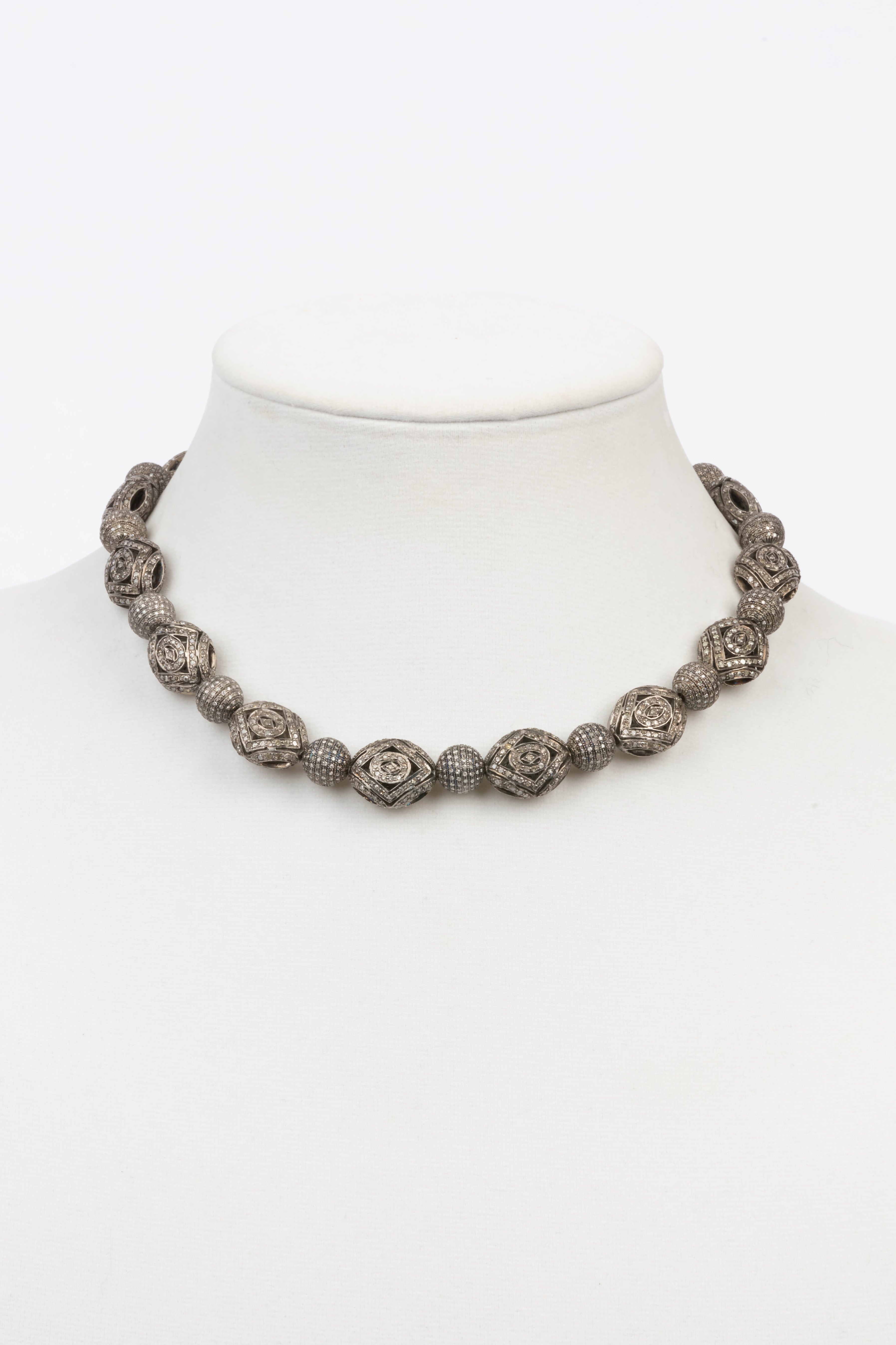 Pave Diamond All Around Mixed Necklace
