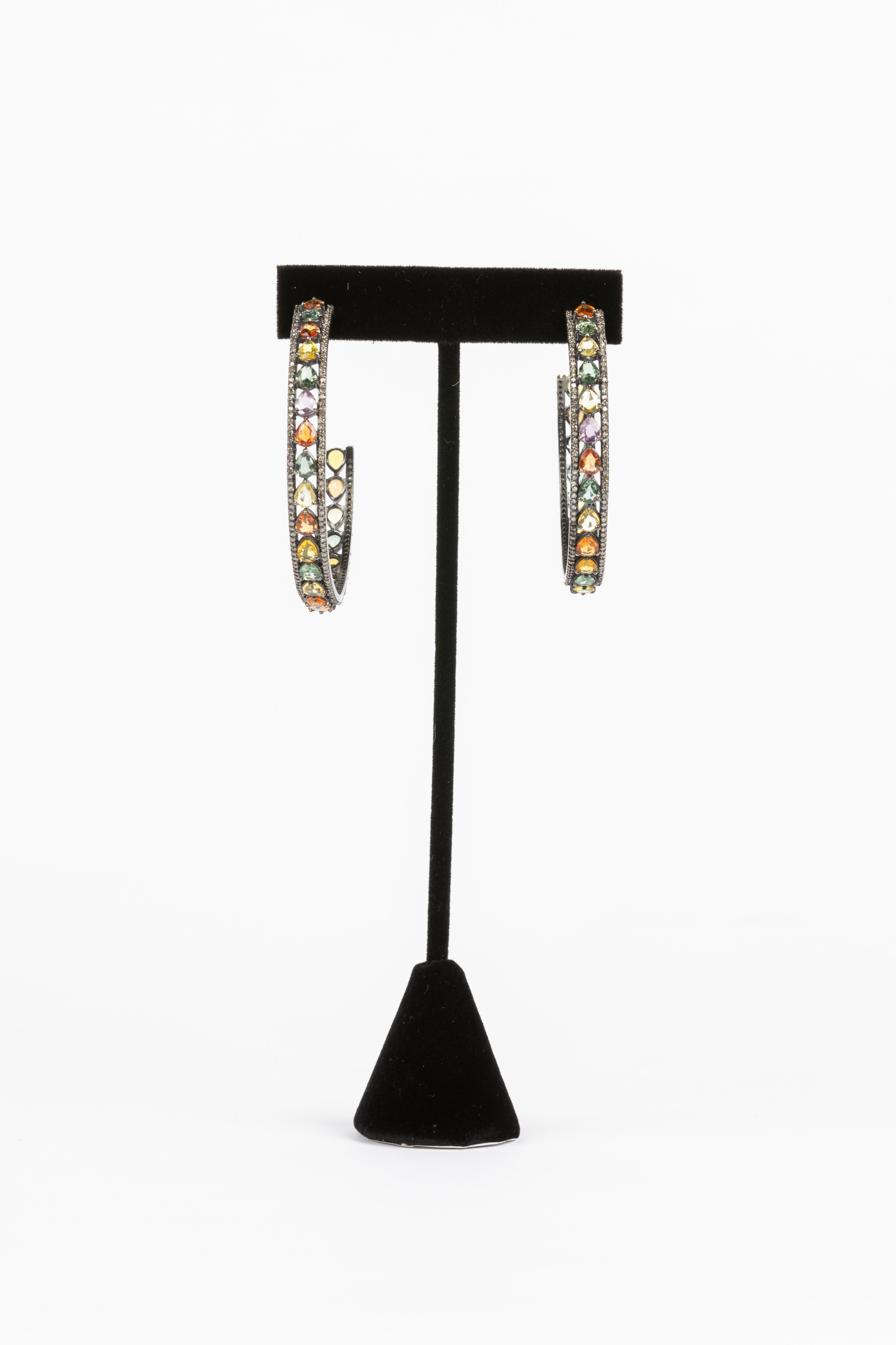 Sapphire and Diamond Earrings.