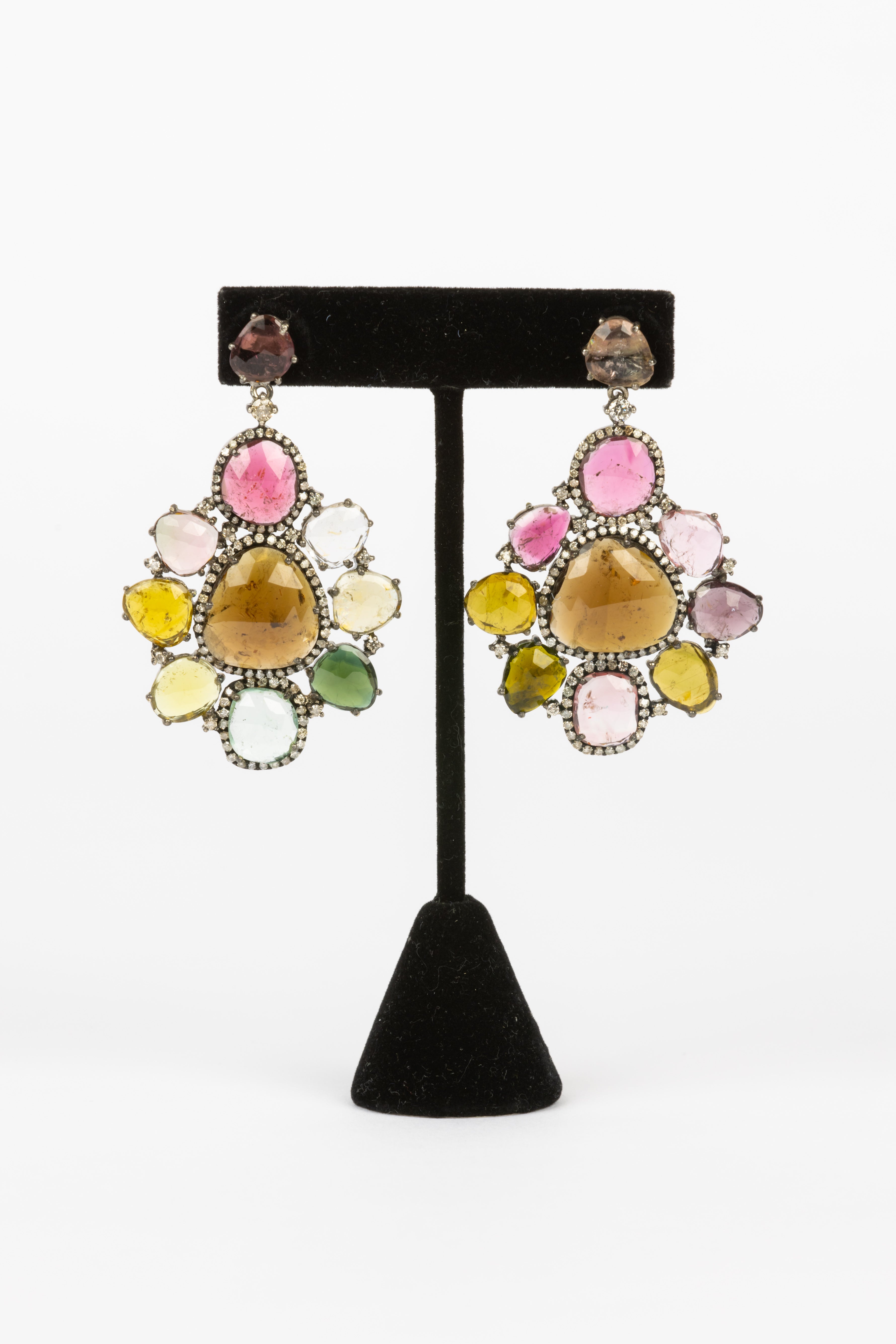 Tourmaline and Diamond Earrings