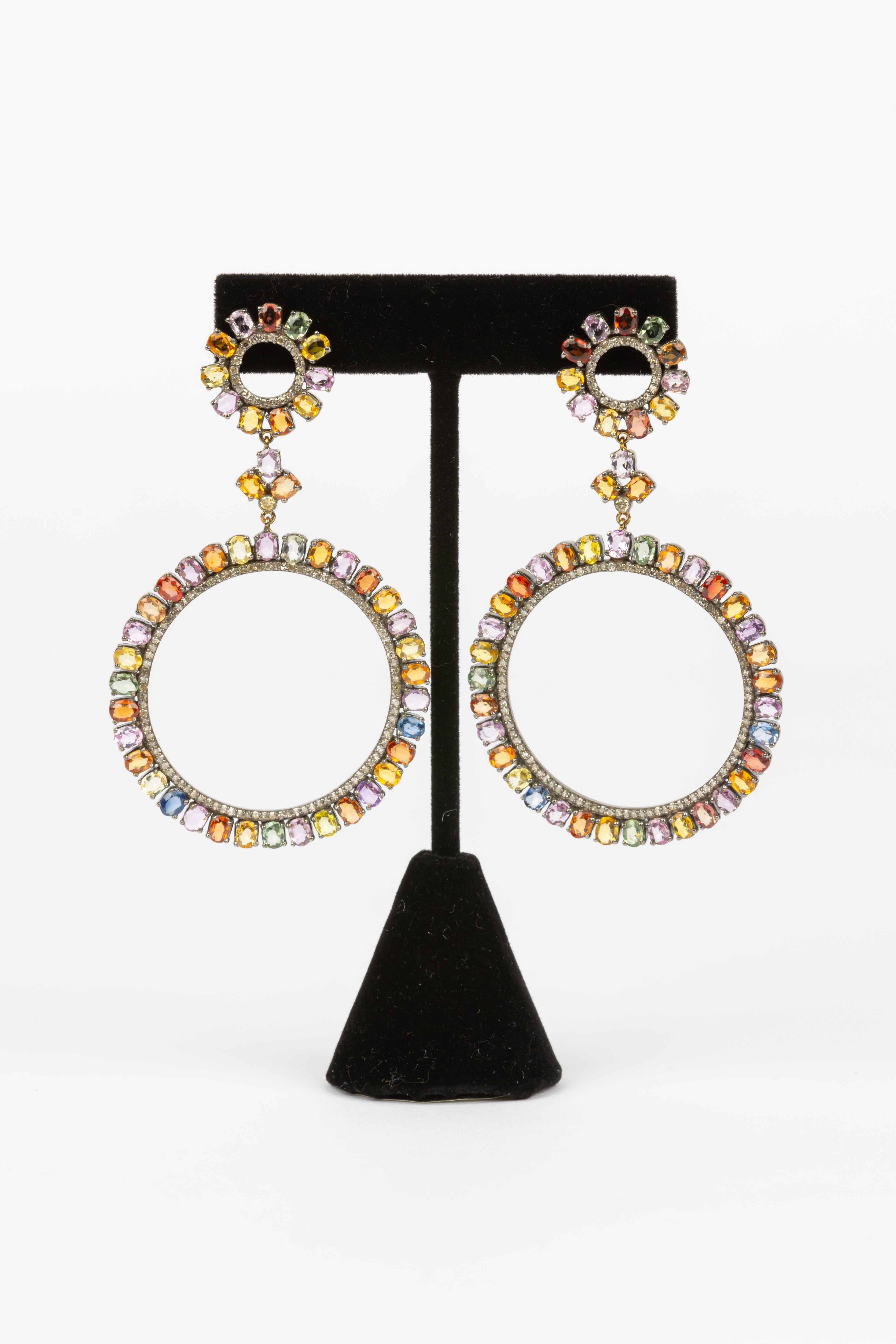 Sapphire and Diamond Earrings