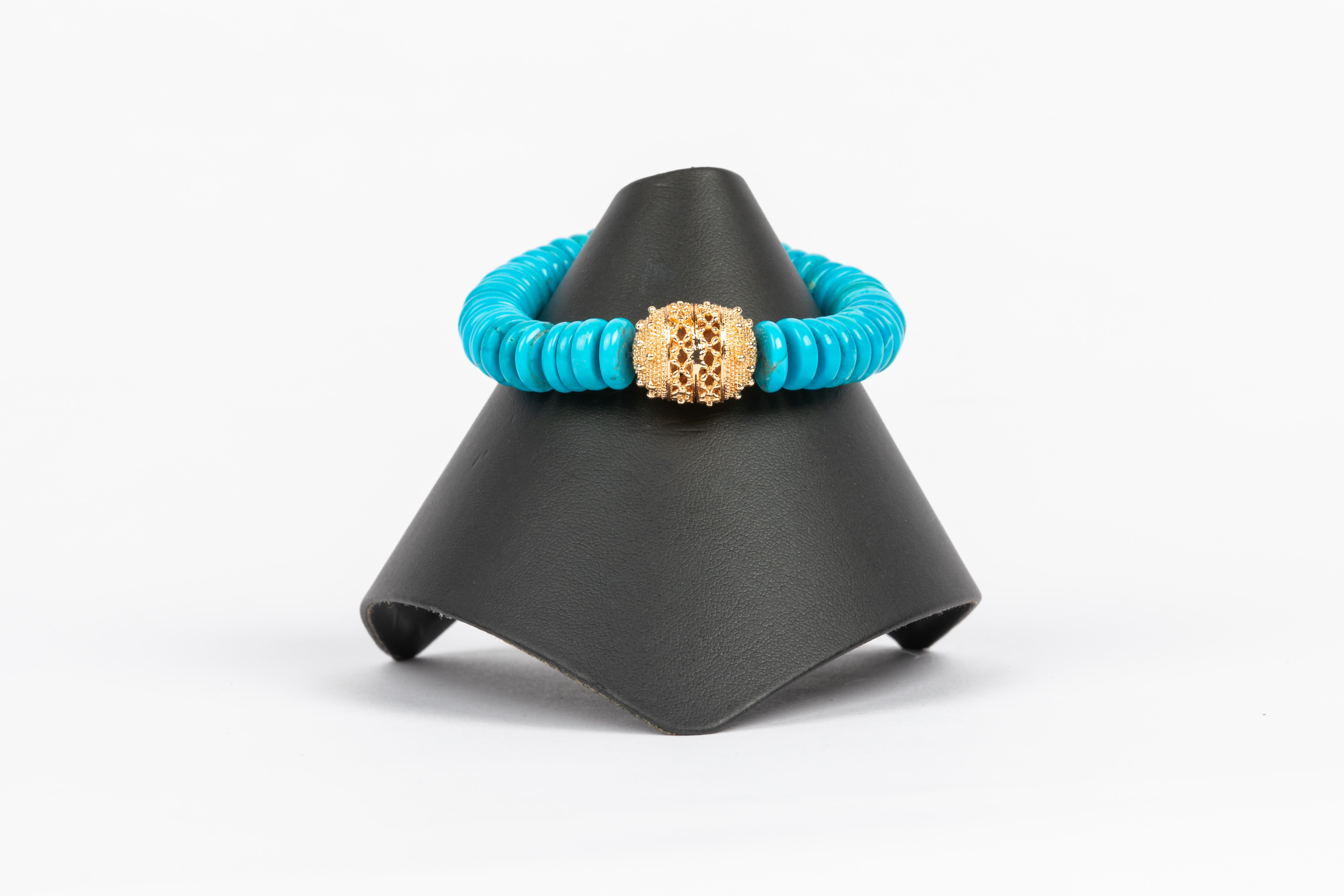 Turquoise and Vermeil Bracelet