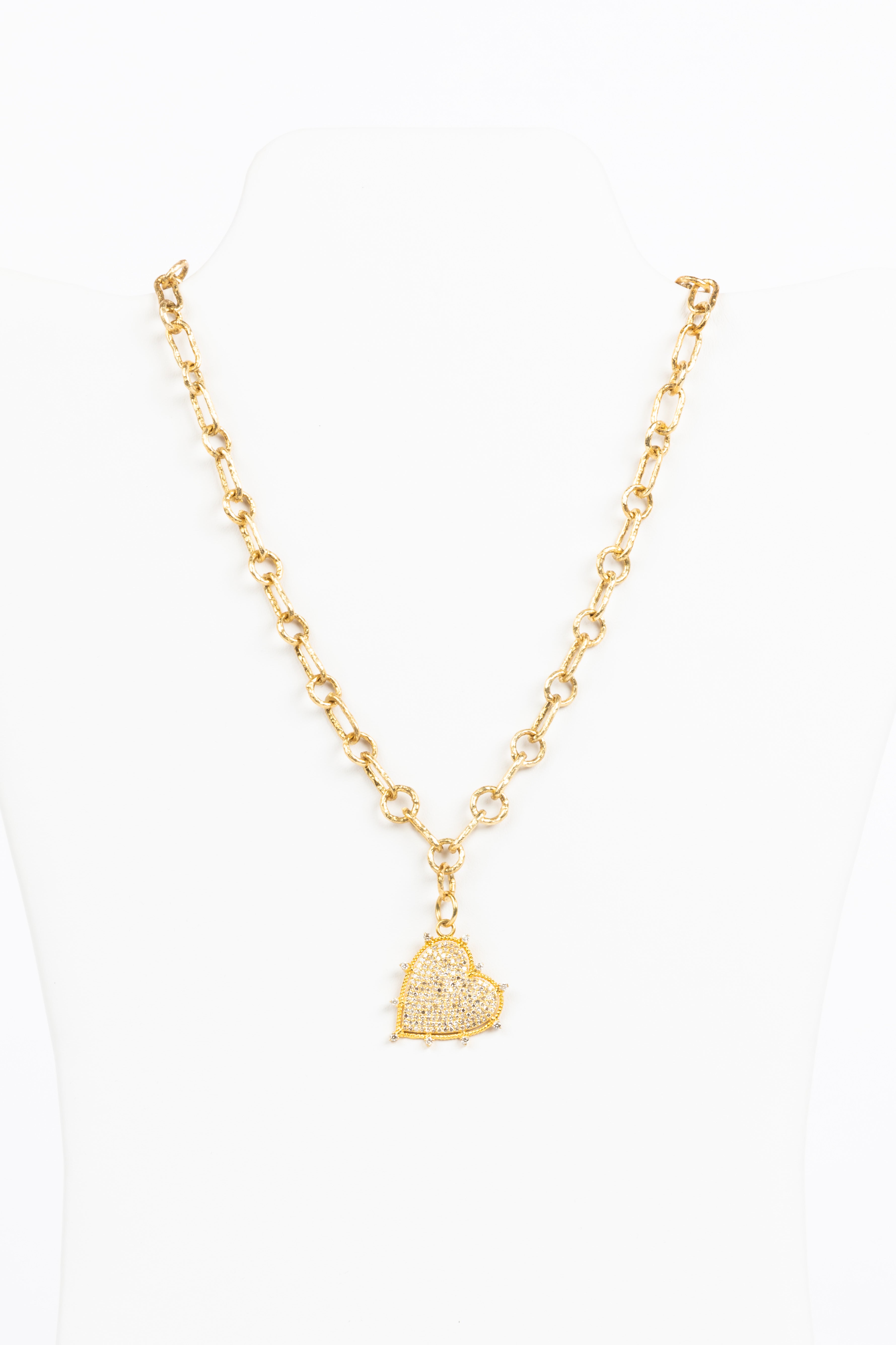 Pave Diamond and Vermeil Necklace
