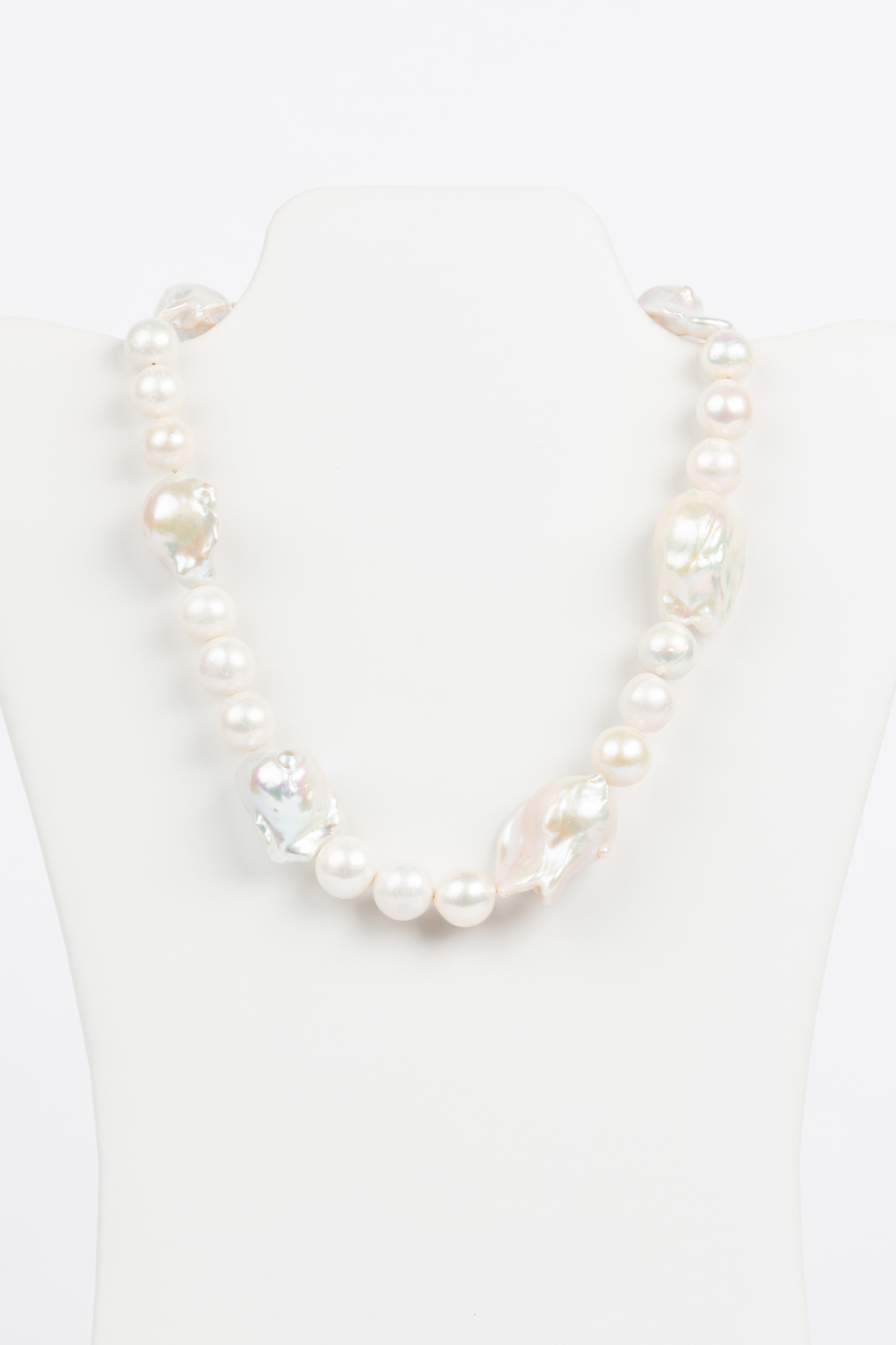 White Baroque and Akoya Pearl Necklace
