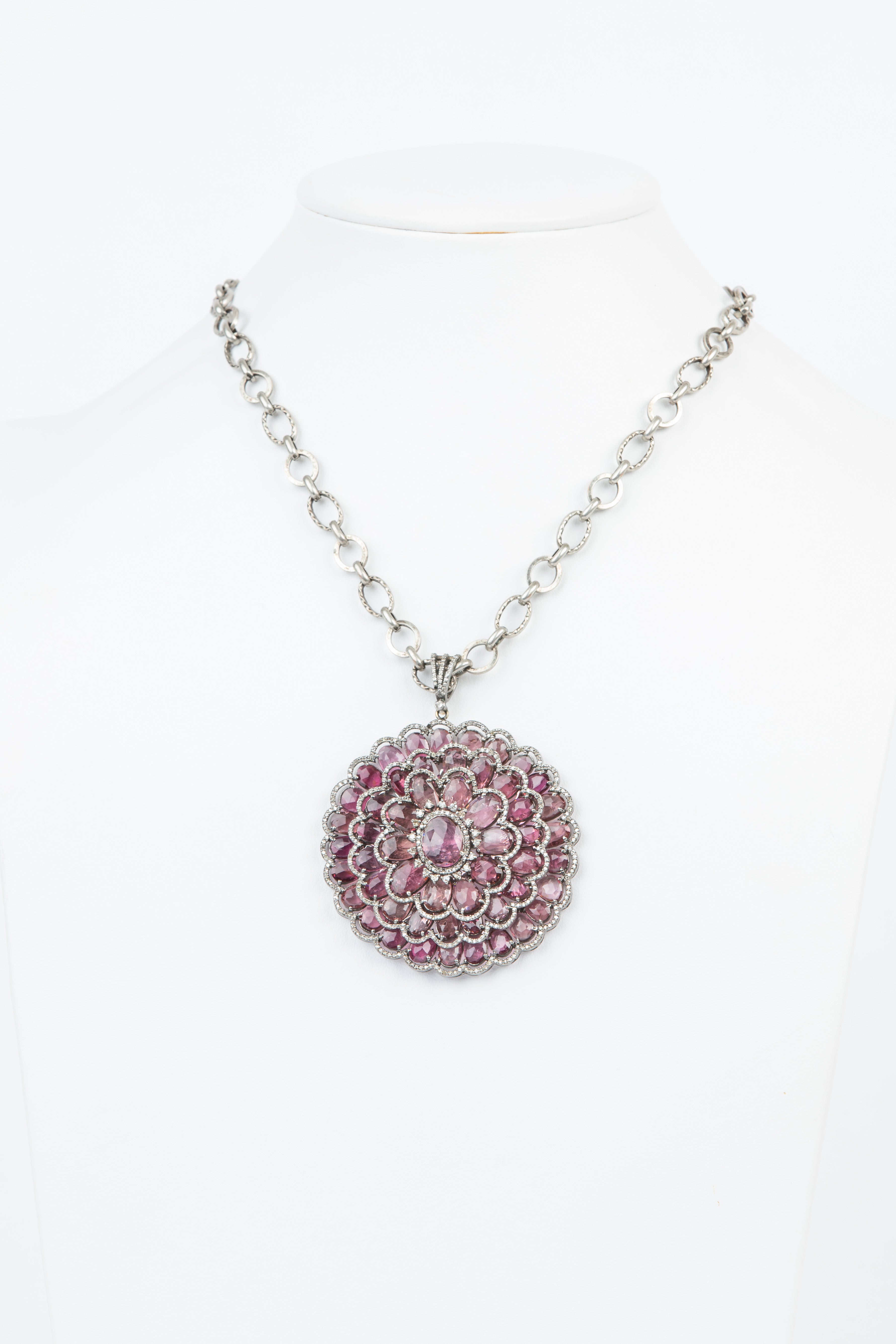 Pave Diamond, Tourmaline Necklace