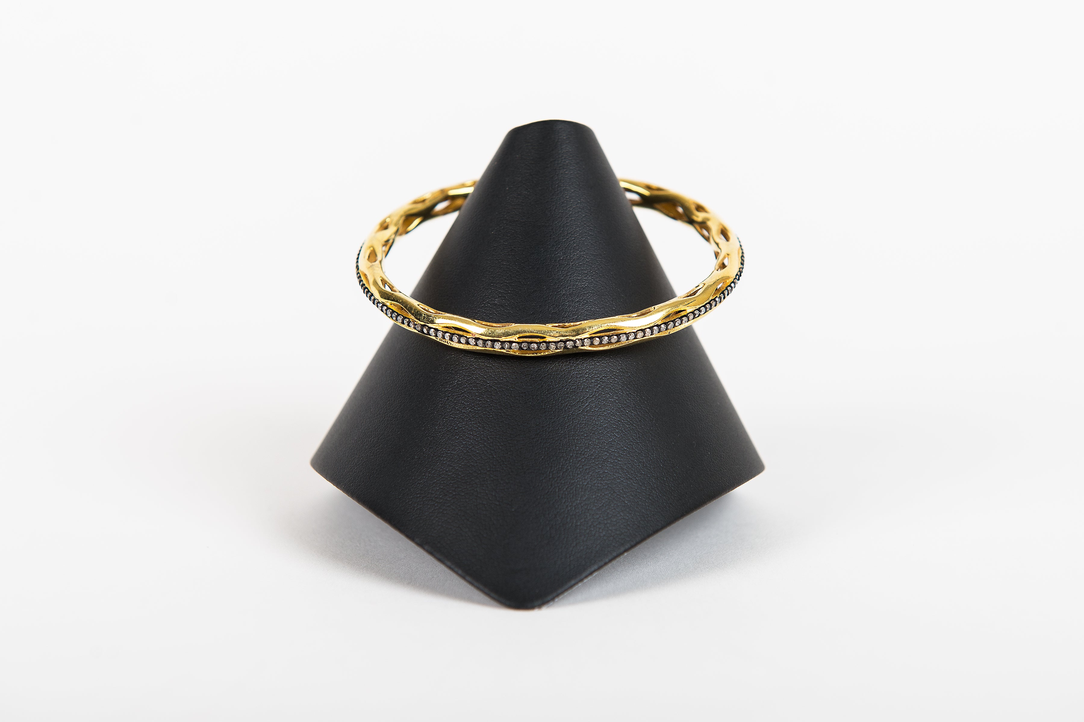 Pave Diamond Vermeil Bangle Bracelet