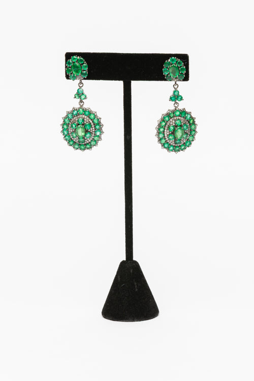 Emerald and Diamond Earrings
