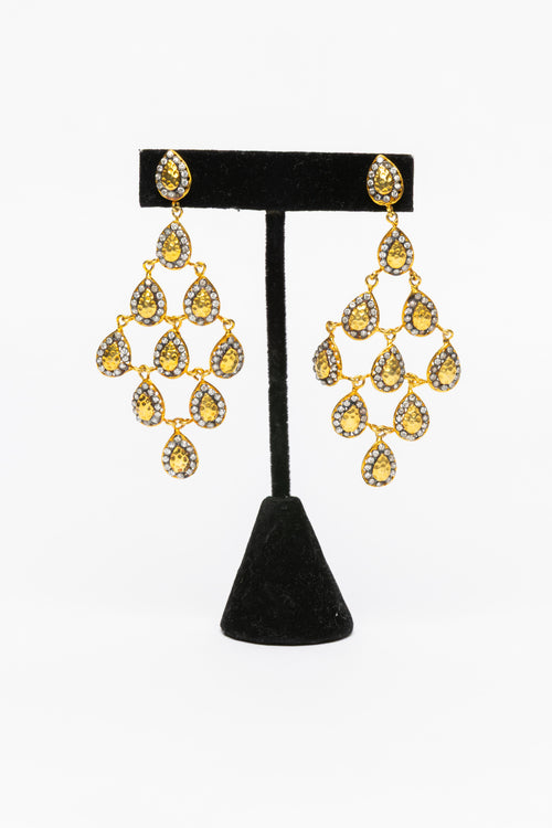 Vermeil and White Topaz Earrings