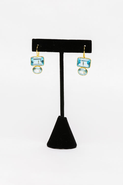 Blue Topaz and Vermeil Earrings