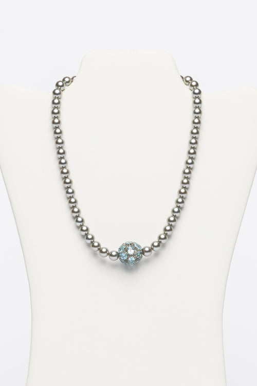 Pearl And Aquamarine Necklace