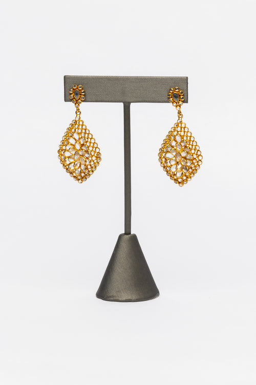 Rock Crystal, Vermeil Earrings