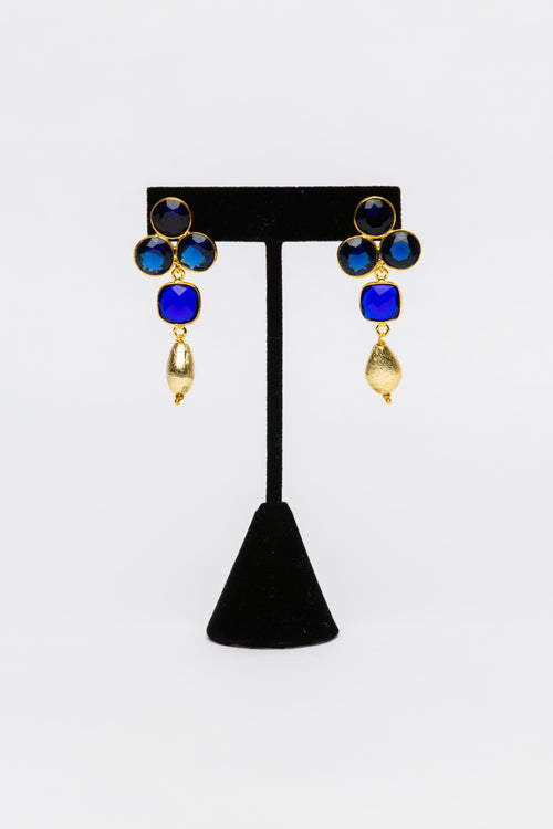 Bright blue quartz and vermeil earrings