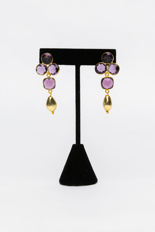 Purple quartz earrings