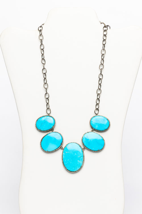 Arizona Turquoise and Diamond Statement Necklace