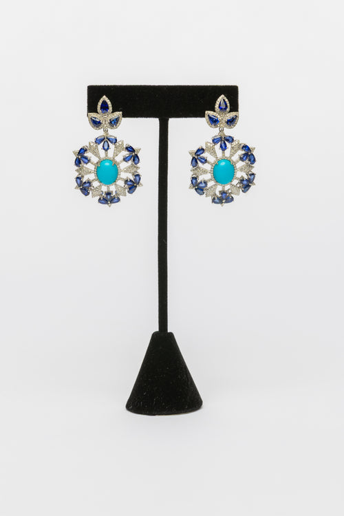 Turquoise and Sapphire Earrings