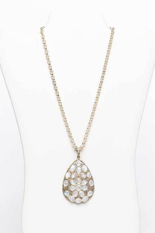 Moonstone and Diamond Necklace
