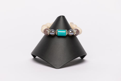 Turquoise, Agate, Mystic Quartz Stretch Bracelet