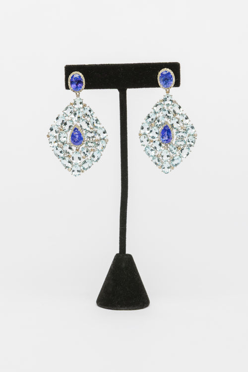 Aquamarine And Tanzanite Earrings