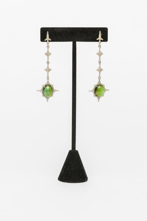 Tourmaline and Diamond Earrings