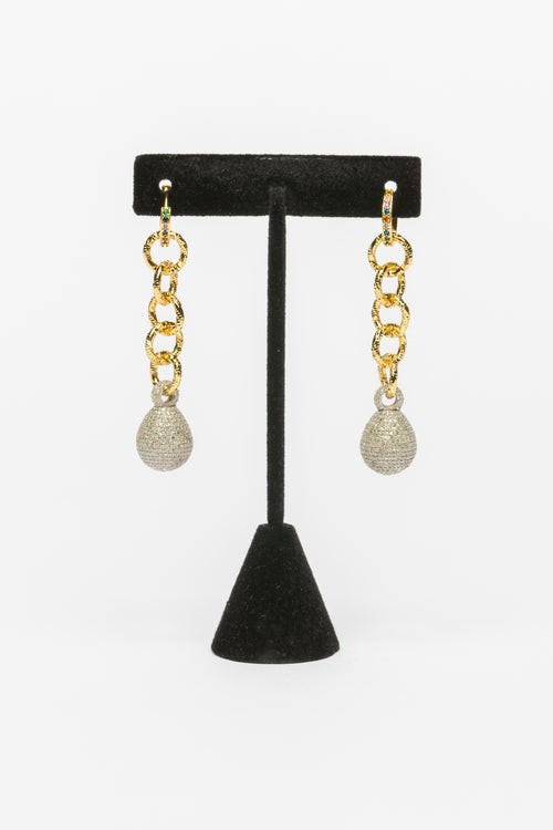 Gold And Diamond Drop Earrings