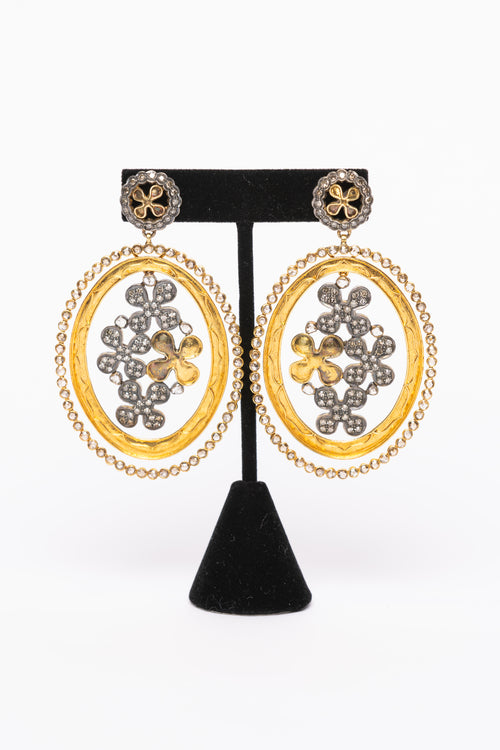 Solid Gold and Diamond Earrings