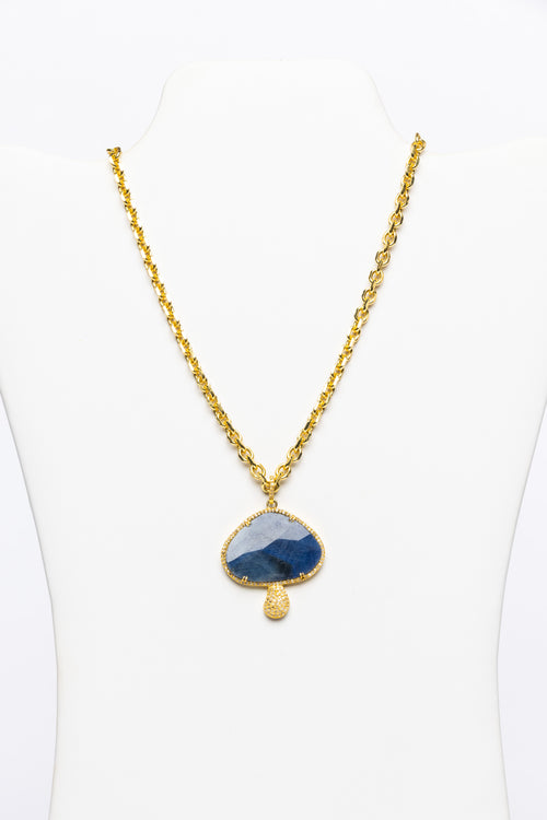 Sapphire and Diamond Mushroom Necklace