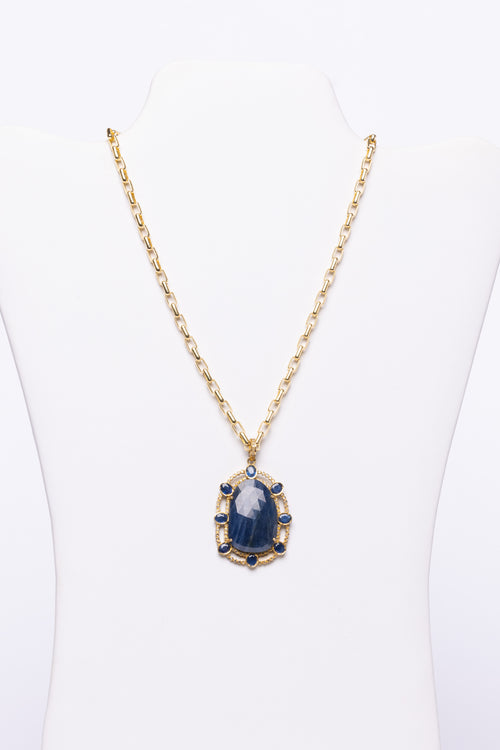 Sapphire, Diamond, Vermeil Necklace