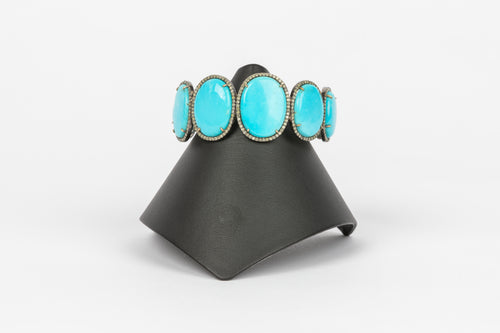 Arizona Turquoise, Diamond Bangle Bracelet