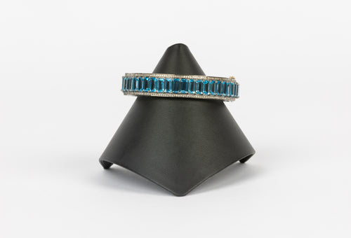 Diamond, Blue Topaz Bracelet