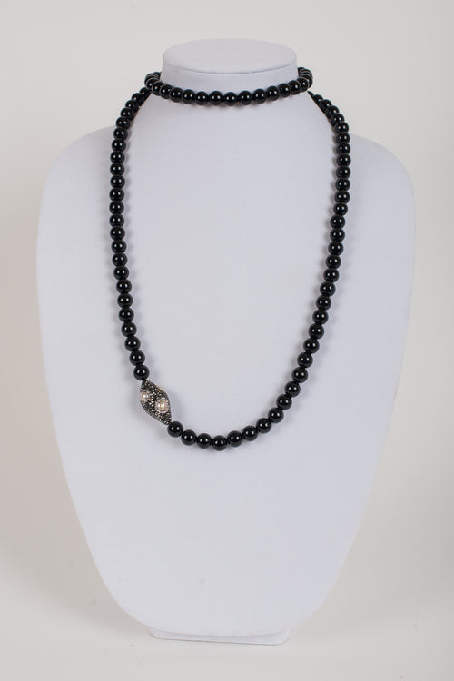 Black Onyx with Pearl and Crystal