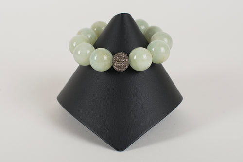 Jade with Pave Diamond Bead