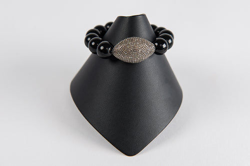 Black onyx with jumbo pave diamond bead