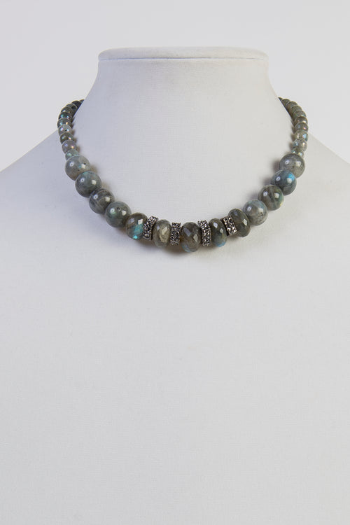Labradorite and hematite necklace