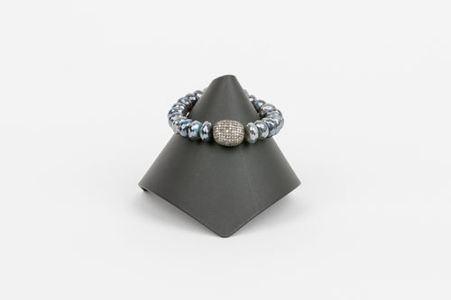 Mystic Labradorite and Pave Diamond Bracelet