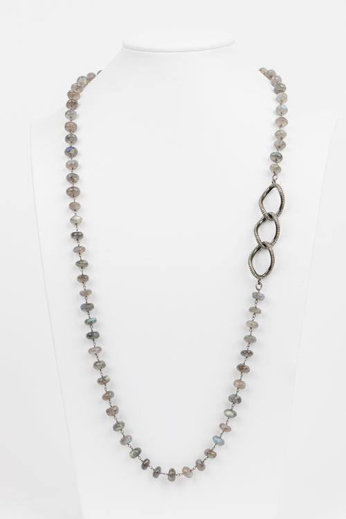 Labradorite and Pave Diamond Necklace