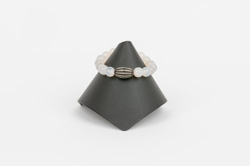 Cloud Quartz and Pave  Diamond Bracelet