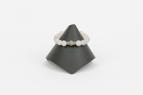 Cloud Quartz and Pave Diamond