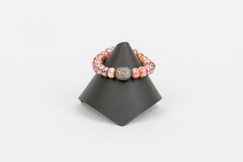 Mystic Sunstone and Pave Diamond Bracelet