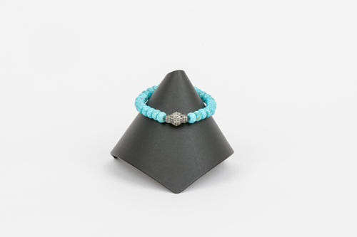 Turquoise and Pave Diamond Bracelet