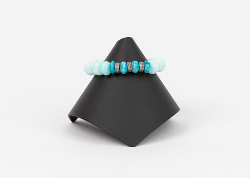 Pave Diamond, Turquoise, Peruvian Opal
