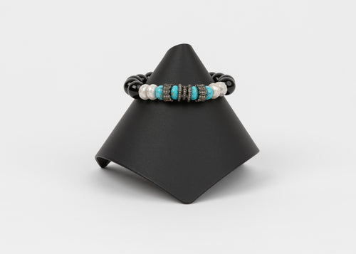 Pave Diamond, Black Onyx,  Turquoise