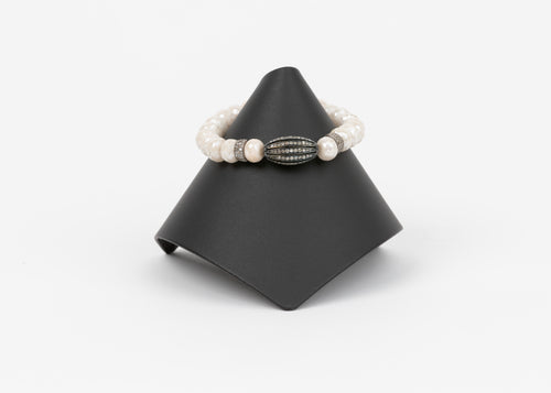 Pave Diamond, Mystic  Peach Moonstone