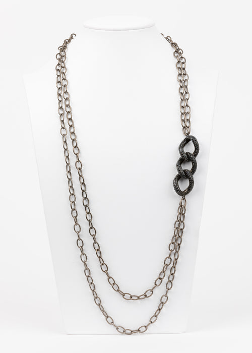 Black Spinel Link Necklace