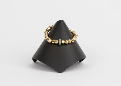 Pave Diamond, Gold Filled Bead