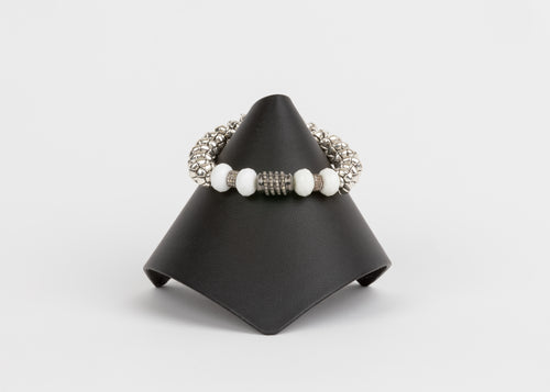 Pave Diamond, Agate , Silver