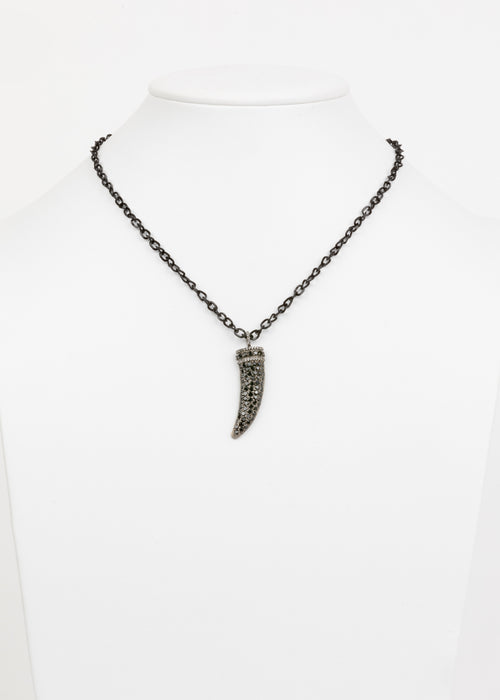 Black Spinel and Gunmetal Chain