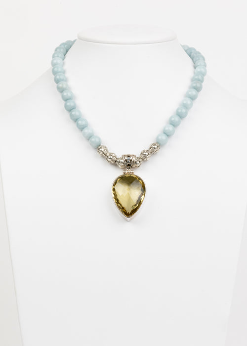 Lemon Topaz and Aquamarine Necklace