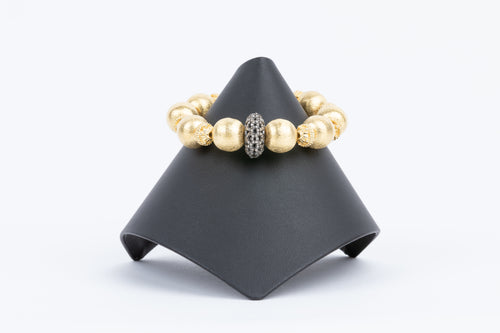 Pave Diamond, Brushed Vermeil
